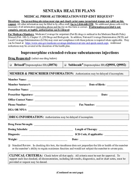 Fillable Online Prior Authorization Formsproviders Sentara Health Plans Fax Email Print