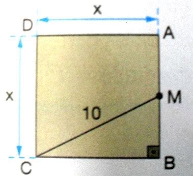 Na Figura Abcd Determina Um Quadrado E M O Ponto M Dio Do Lado Ab