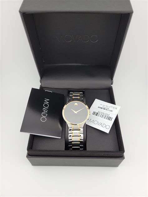 Movado Serio Men S Black Dial Two Tone Swiss Quartz Watch