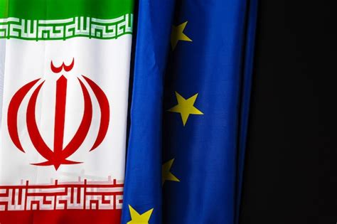 Premium Photo Flags Of Iran And European Union Flag Together