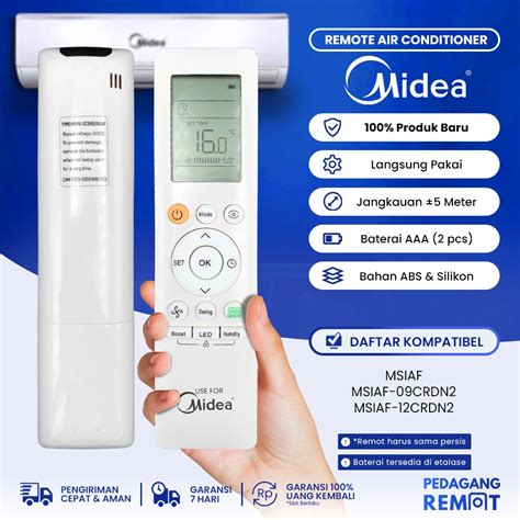 Jual Remote AC Midea Inverter Xtreme Save MSIAF RG10A BGEF Remot AC