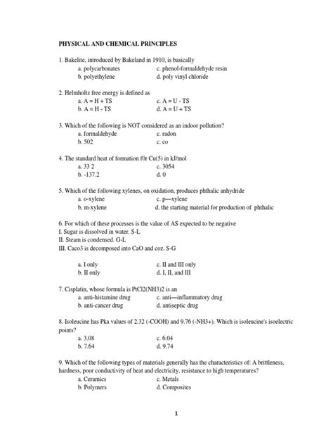 Reviewer For Che Compre 07082018 Pdf Chemistry Chemical Compounds