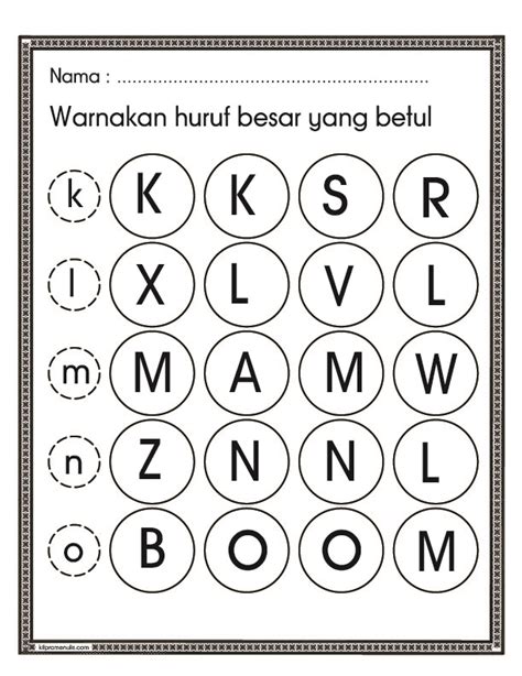 Prasekolah Latihan Huruf Besar Dan Kecil Padankan Huruf Interactive