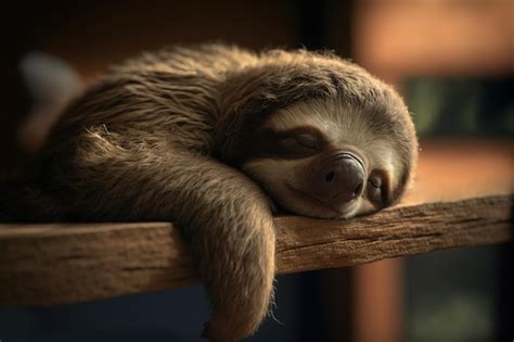 Premium AI Image | Cute sloth sleeping