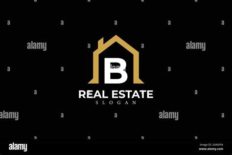 Alphabet B Real Estate Monogram Vector Logo Design Letter B House Icon