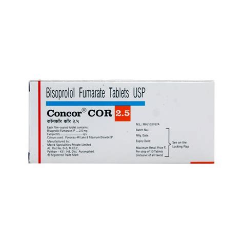 Concor Cor 2 5mg Tablet 10 S Price Uses Side Effects Netmeds