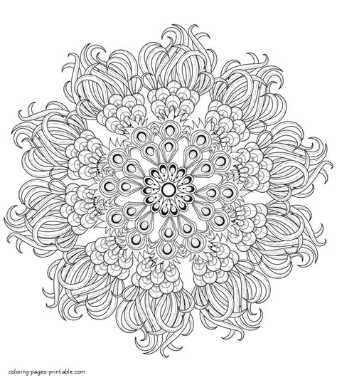 Mandala Adult Coloring Page. Flowers || COLORING-PAGES-PRINTABLE.COM