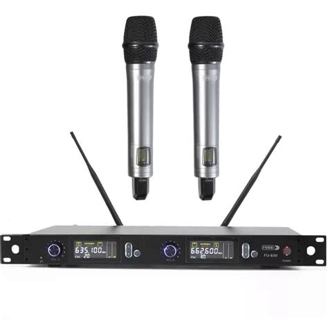 Sistema Inal Mbrico Doble Microfono Mano Ross Fu Rack Env O Gratis