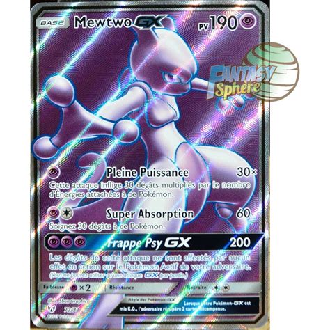 Mewtwo GX Full Art Ultra Rare Ultra Rare 72 73 Soleil Et Lune 3 5