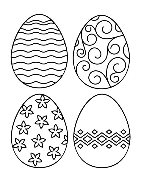 Easter Egg Template Four Different Eggs Download Printable Pdf