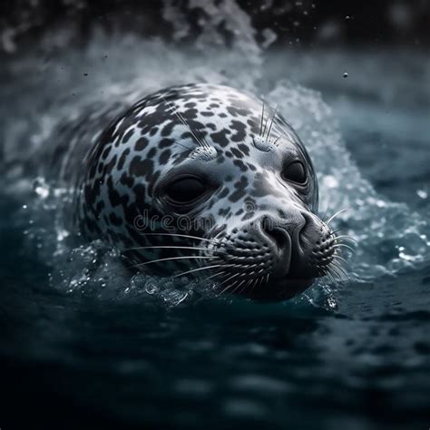 A Leopard Seal In Antarctic Waters Stock Illustration Illustration Of