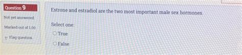 Solved Estrone And Estradiol Are The Two Most Important Male Chegg