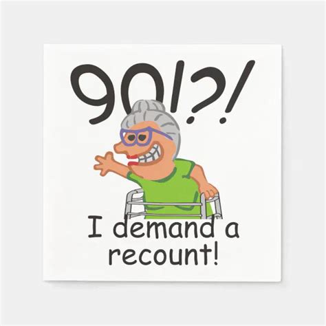 Funny Recount 90th Birthday Paper Napkins Zazzle