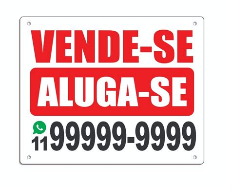 Placa Vende Se Aluga Se Ps Mm Adesivada Cm X Cm R Gida Mercadolivre