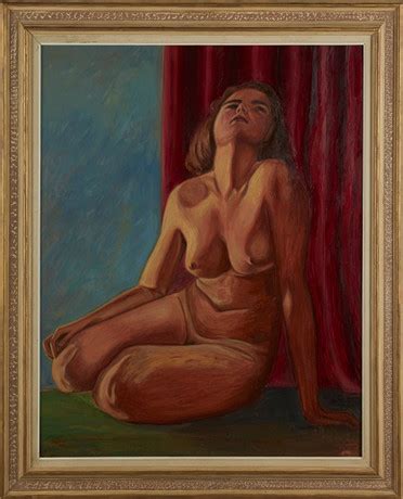 Hans H Gberg Nude Study Oil On Board Signed And Dated H H Gberg