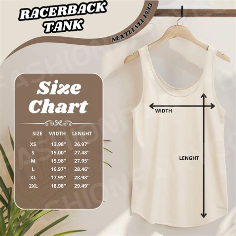 Next Level 1533 Size Chart Ideal Racerback Tank Size Chart Next Level Measurements Size Chart