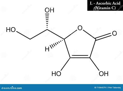 Molecular Structure of Ascorbic Acid (vitamin C) Stock Illustration ...