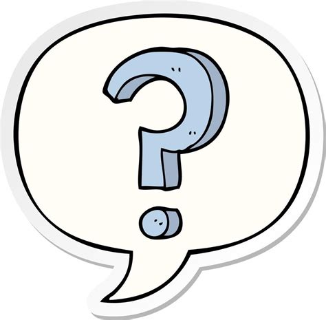 Cartoon Question Mark And Speech Bubble Sticker 10636787 Vector Art At