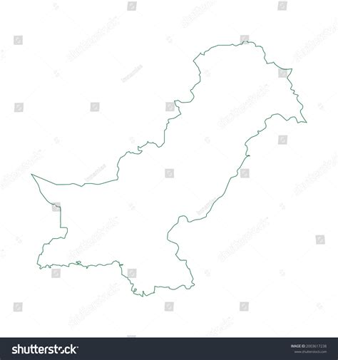 Vector Outline Map Pakistan Isolated On Stock Vector (Royalty Free ...