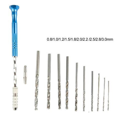 05 3mm Blue Semi Automatic Hand Drill Set With 10pcs Drill Bits For