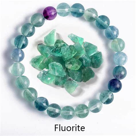 Pulsera De Fluorita Con Piedras Naturales Para Hombre Y Mujer Brazalete