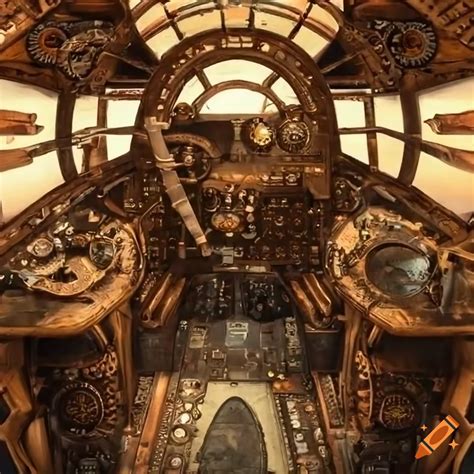 Steampunk Flightdeck Of A Large Passenger Aircraft On Craiyon