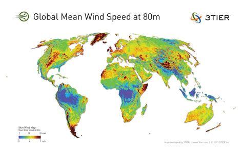 Global Average Wind Speed Vivid Maps