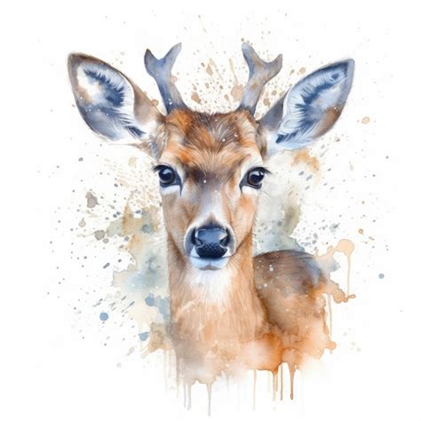 Premium AI Image | Watercolor painting of deer