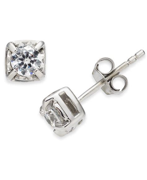 Macy's Diamond Stud Earrings (1/2 Ct. T.w.) In 14k White Gold in ...