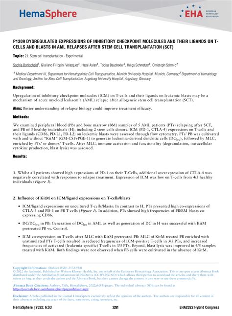 PDF P1309 DYSREGULATED EXPRESSIONS OF INHIBITORY CHECKPOINT