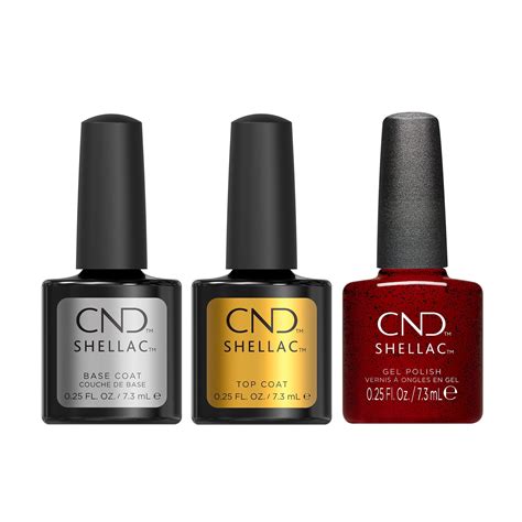 Cnd Shellac Combo Base Top And Needles And Red Red Gel Polish Cnds Bt Needles And Red