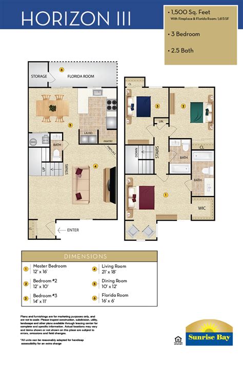 Br Br And Br Floor Plans Sunrise Bay Apartments And Townhomes