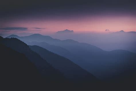 HD wallpaper: Silhouette Of Mountains During Dawn, 4k wallpaper, dark ...