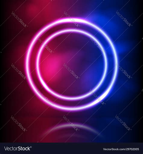 Glowing Neon Round Frame Lighting Royalty Free Vector Image