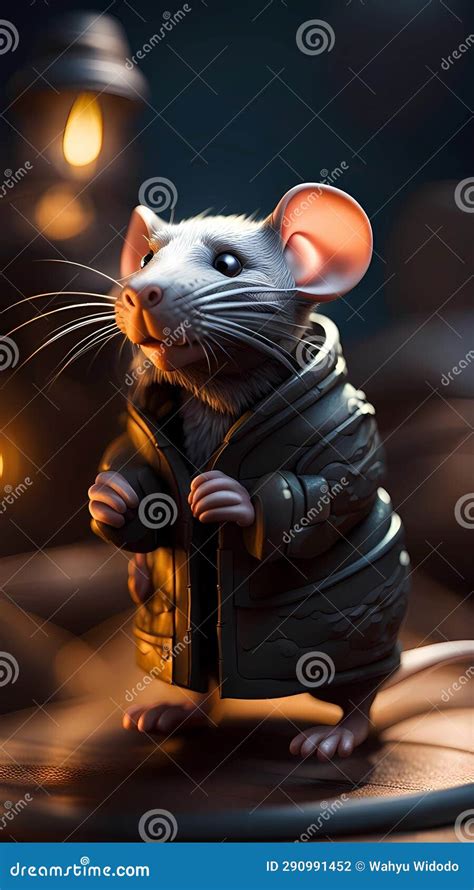 3D Mouse Cartoon Character Design Illustration AI Generated Stock