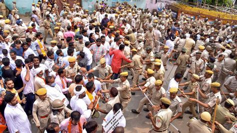 Bjp Holds Massive Protests In Jaipur As State Loses More Cattle To