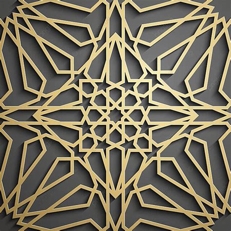 Islamic 3d Pattern With Persian And Arabic Symbols For Ramadan Vector