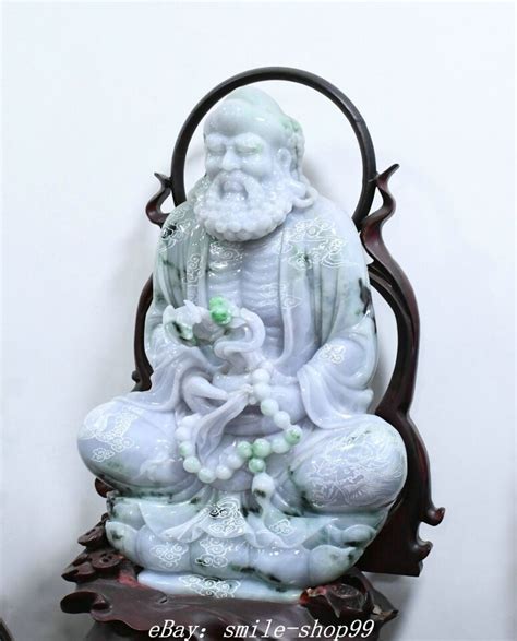 23 2 China Natural Emerald Jadeite Jade Rohan Lohan Arhat Damo Buddha