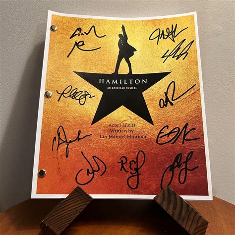 Hamilton Autographed Signed Musical Script Reprint Full Cast Signed Lin ...