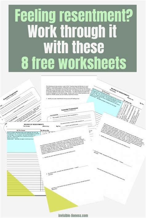 8 Helpful Letting Go Of Resentment Worksheets Therapy Worksheets