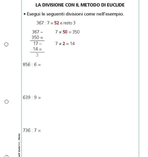 La Divisione Con Il Metodo Di Euclide La Divisione Con Il Metodo Di