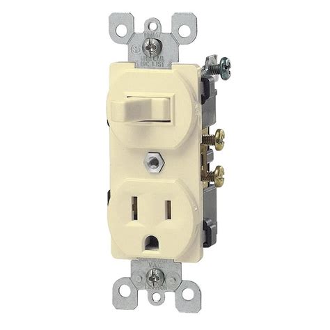 Leviton 5225 I 1 Pole Duplex Ac Combination Receptacleswitch Device 120 Volt Ac Switch 125 Volt