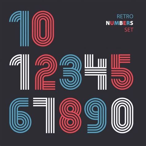 Download Retro Numbers Made With Lines for free in 2020 | Numbers ...