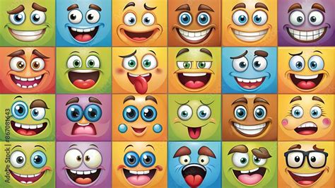 Cartoon Faces Funny Face Expressions Caricature Emotions Cute