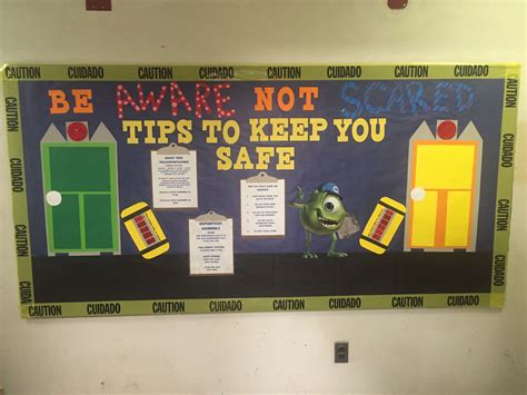 Monsters Inc Inspired Bulletin Board About Campus Safety Monster Theme