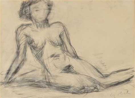 Nude Sitting Bela Czobel WikiArt Org