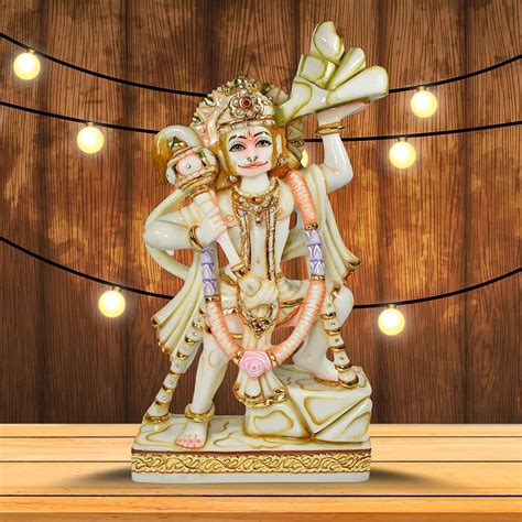 Amazon RCIMALL Veer Hanuman Bajrang Bali Ji Murti Idol White