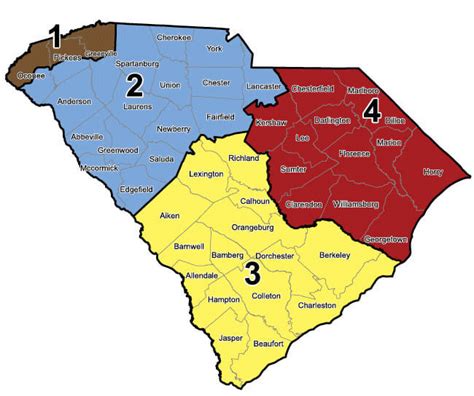 Regions Of South Carolina Map Map