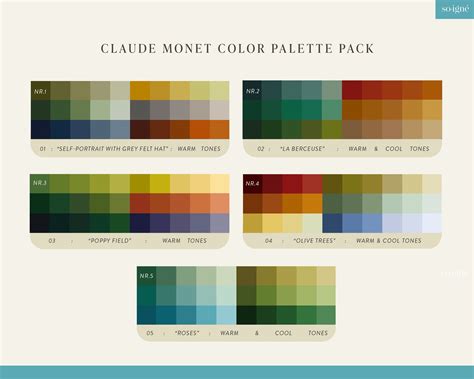 5 Vincent Van Gogh Color Palettes For Procreate 150 Hues Color Swatches