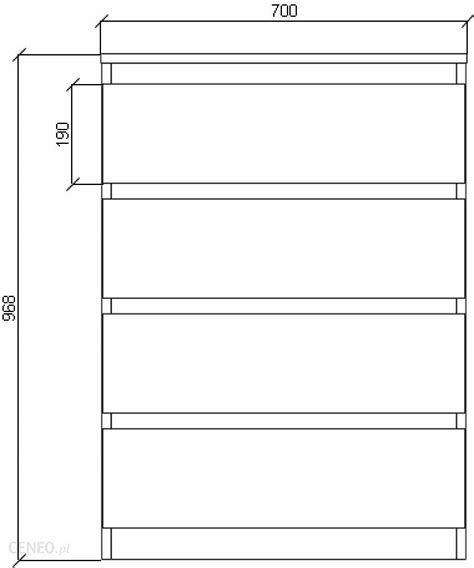 Modi Meble Komoda Czarna Białe Fronty 70x45cm 4 Szuflady Opinie i